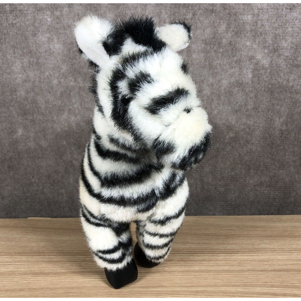 Vintage America Wego Plush Zebra Stuffed Animal 10” Standing Black White #2161 - Picture 2 of 12